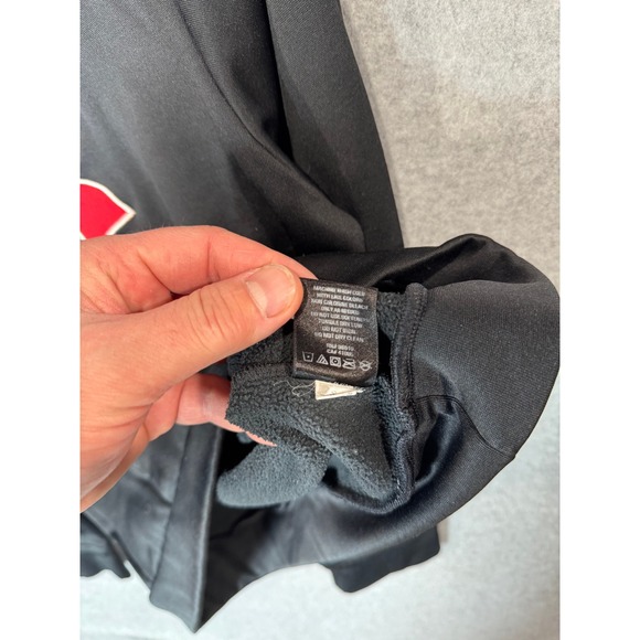 Under Armour Hoodie Pullover Fleece Lined Activewear Black Red YLG/JG - Picture 7 of 12